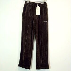 Revolve x Museum of Peace and Quiet Wordmark Velour Pants in Brown Women’s small